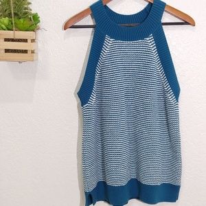 Loft high neck sleeves knit sweater tank size XL